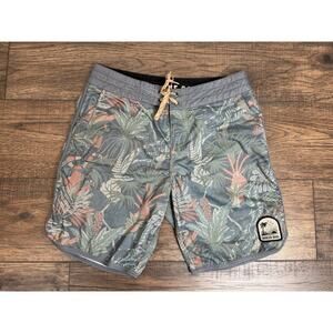 Howler Bros Bruja Board Shorts Men's Sz 30 Floral Blue Gray READ